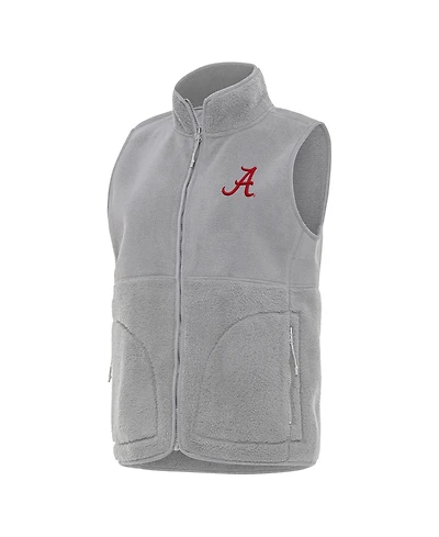 Antigua Women's Gray Alabama Crimson Tide Nostalgic Full-Zip Vest