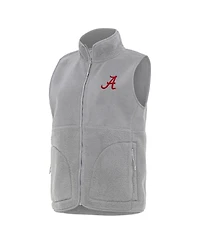 Antigua Women's Gray Alabama Crimson Tide Nostalgic Full-Zip Vest