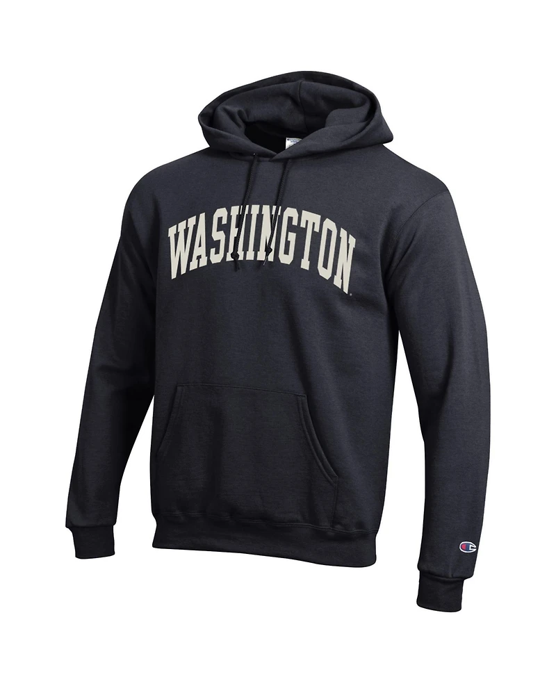 Champion Men's Black Washington Huskies Basic Arch Fleece Pullover Hoodie