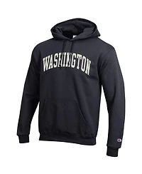 Champion Men's Black Washington Huskies Basic Arch Fleece Pullover Hoodie