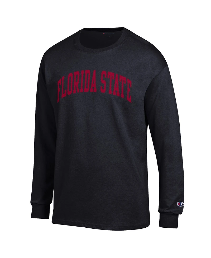 Champion Men's Black Florida State Seminoles Basic Arch Long sleeves T-Shirt