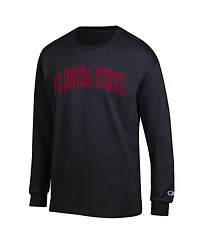 Champion Men's Black Florida State Seminoles Basic Arch Long sleeves T-Shirt