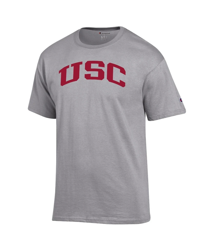 Champion Men's Heather Gray Usc Trojans Basic Arch T-Shirt