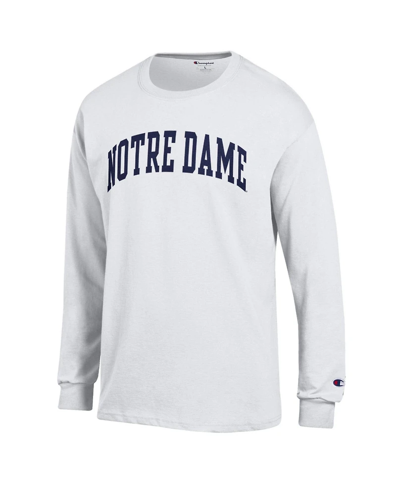 Champion Men's White Notre Dame Fighting Irish Basic Arch Long sleeves T-Shirt