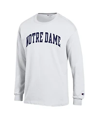Champion Men's White Notre Dame Fighting Irish Basic Arch Long sleeves T-Shirt
