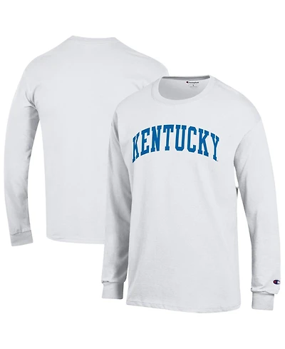 Champion Men's White Kentucky Wildcats Basic Arch Long sleeves T-Shirt