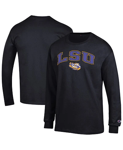 Champion Men's Champion Black Lsu Tigers Arch Over Logo Long sleeves T-Shirt