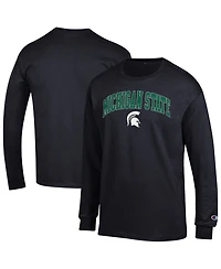 Champion Men's Champion Black Michigan State Spartans Arch Over Logo Long sleeves T-Shirt