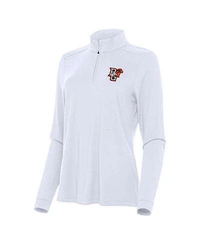 Antigua Women's White Bowling Green St. Falcons Intent Quarter-Zip Top