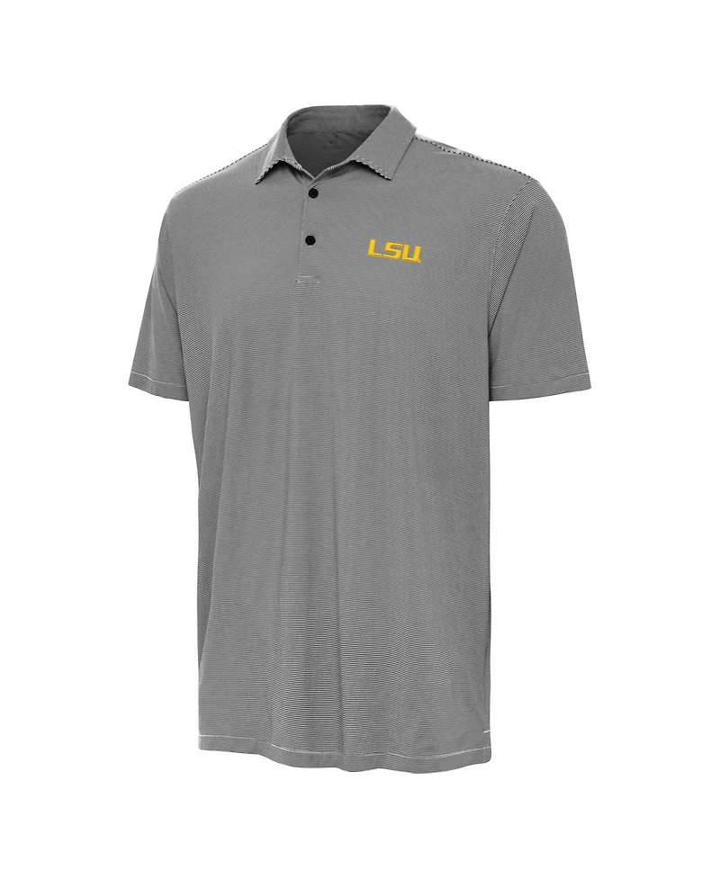 Antigua Men's Black Lsu Tigers Twine Polo Shirt