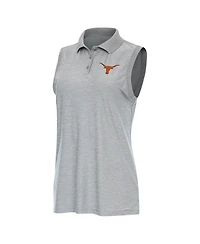 Antigua Women's Heather Gray Texas Longhorns Recap Sleeveless Polo Shirt
