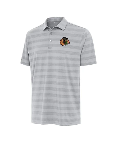 Antigua Men's Gray Chicago Blackhawks Tunnel Polo Shirt