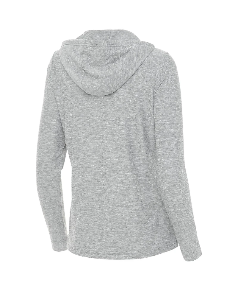 Antigua Women's Heather Gray Indiana Fever Daybreak Quarter-Zip Hoodie