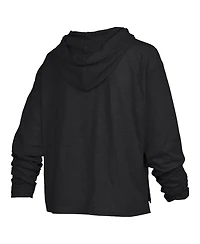 Pressbox Women's Black Army Knights Castillo Slub Waist Length Long sleeves Hooded T-Shirt