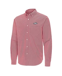 Antigua Men's Cardinal Arkansas Razorbacks Porter Woven Tri-Blend Long sleeves Button-Down Shirt