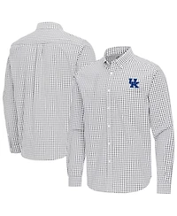 Antigua Men's Gray Kentucky Wildcats Ellis Woven Tri-Blend Long sleeves Button-Down Shirt
