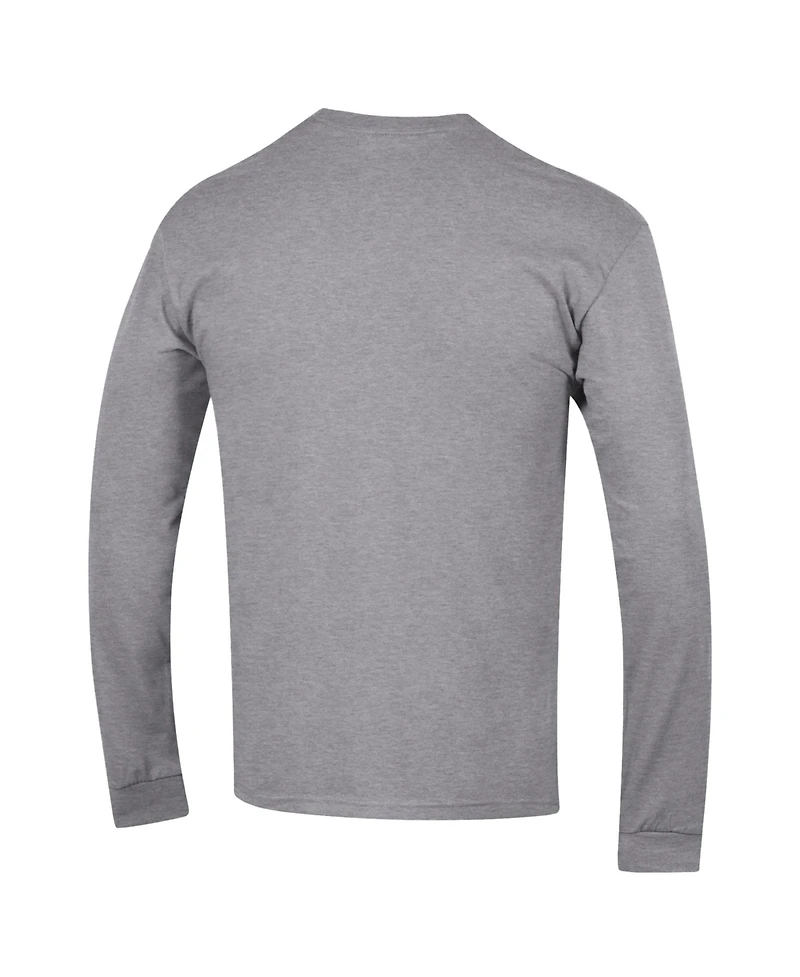 Champion Men's Heather Gray Army Black Knights Arch Over Logo 2-Hit Long sleeves T-Shirt