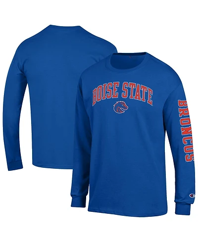 Champion Men's Royal Boise State Broncos Arch Over Logo 2-Hit Long sleeves T-Shirt