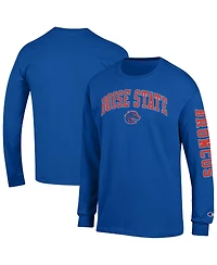 Champion Men's Royal Boise State Broncos Arch Over Logo 2-Hit Long sleeves T-Shirt