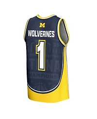 Gameday Greats Big Boys and Girls White Michigan Wolverines 2026 Ncaa Men's Basketball National Champions 1 Commemorative Fashion Jersey