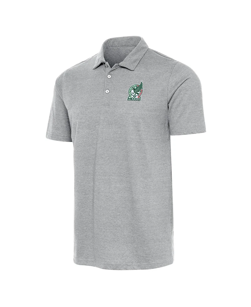 Antigua Men's Gray Mexico National Team Peak Polo Shirt