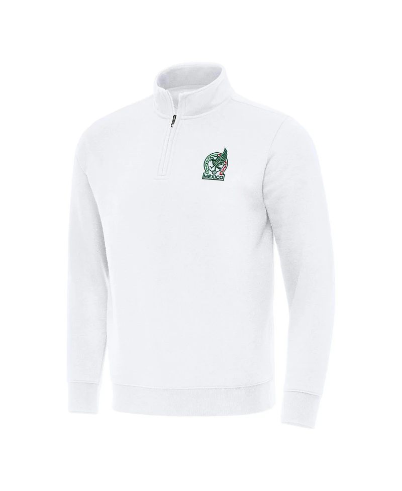 Antigua Men's White Mexico National Team Landslide Quarter-Zip Pullover Sweatshirt