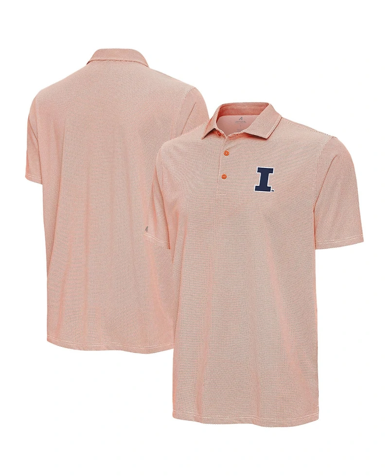 Antigua Men's Orange Illinois Fighting Illini Pave Polo Shirt