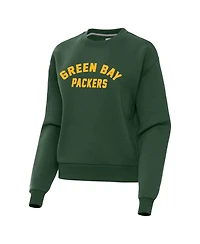Antigua Women's Green Bay Packers Victory Dropped-Shoulder Embroidered Patch Sweatshirt