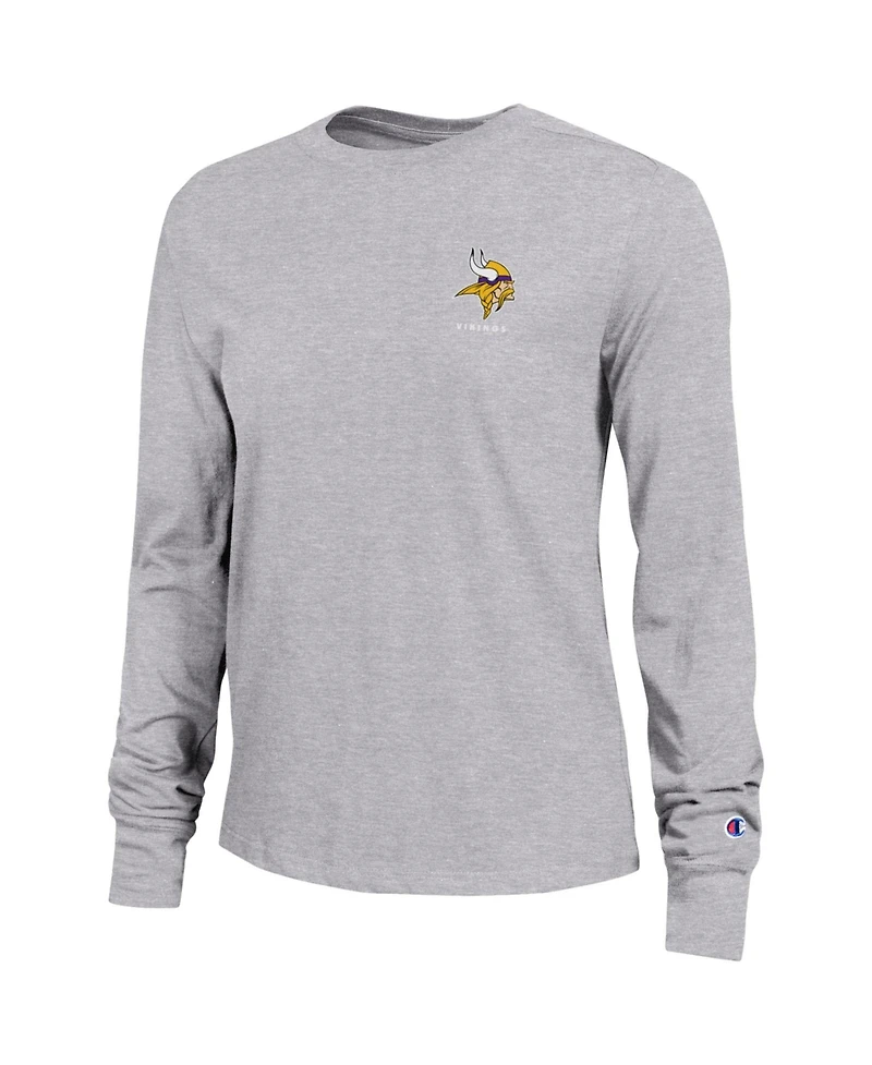 Champion Women's Heather Gray Minnesota Vikings Core Long-Sleeve T-Shirt