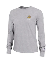 Champion Women's Heather Gray Minnesota Vikings Core Long-Sleeve T-Shirt