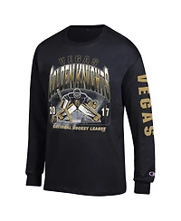 Champion Men's Black Vegas Golden Knights Long sleeves Jersey T-Shirt