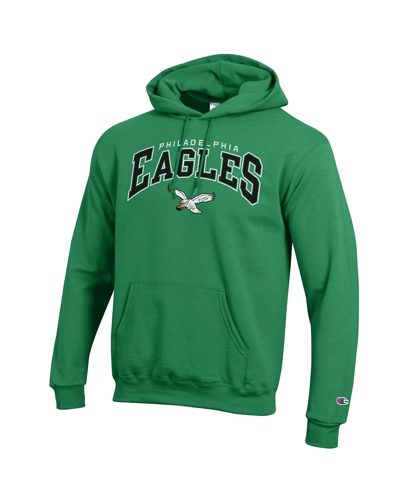 Champion Men's Kelly Green Philadelphia Eagles Power Blend Arch over Logo Hoodie