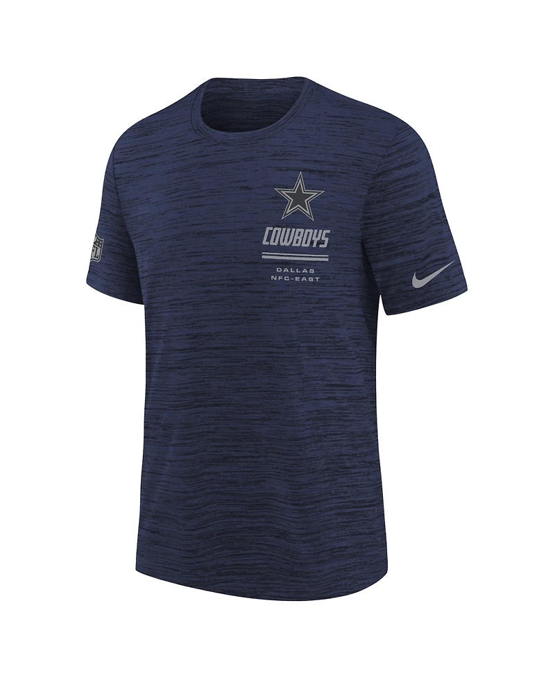 Nike Big Boys and Girls Navy Dallas Cowboys Sideline Velocity Dri-fit T-Shirt
