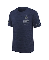 Nike Big Boys and Girls Navy Dallas Cowboys Sideline Velocity Dri-fit T-Shirt