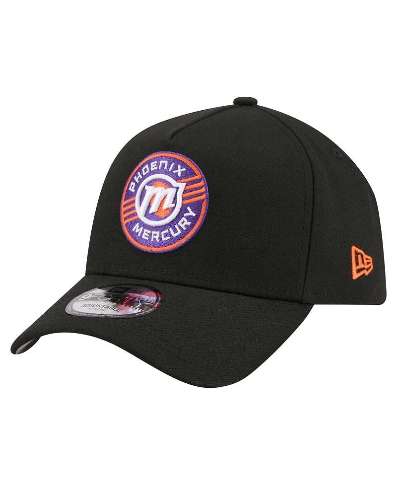 New Era Men's and Women's Black Phoenix Mercury Core Logo A-Frame 9FORTY Adjustable Hat