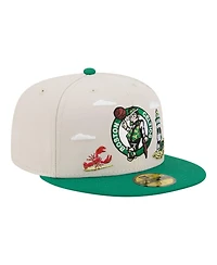 New Era Men's Tan/Kelly Green Boston Celtics Localized City Icon 59FIFTY Fitted Hat