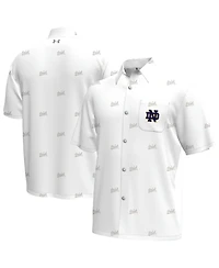 Under Armour Men's White Notre Dame Fighting Irish Gameday Armourfuse Button-Up Shirt