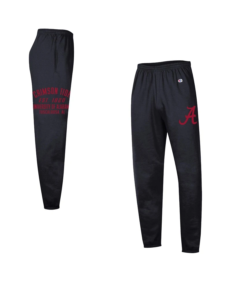 Champion Men's Black Alabama Crimson Tide Powerblend Banded Fleece Sweatpants