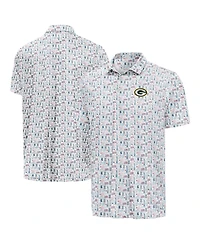 Antigua Men's White Green Bay Packers America 250 Freedom Desert Dry Polo Shirt