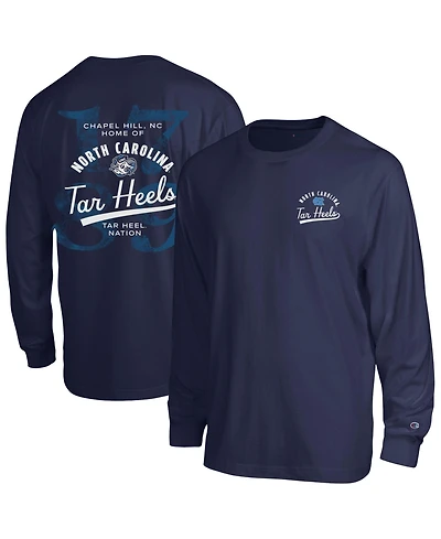 Champion Men's Navy North Carolina Tar Heels Laminated All-Star Long sleeves T-Shirt