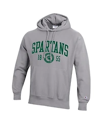 Champion Men's Heather Gray Michigan State Spartans Established Reverse Weave Hoodie