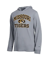 Champion Men's Heather Gray Missouri Tigers High Motor All-Star Long sleeves Hooded T-Shirt
