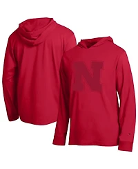 Champion Men's Scarlet Nebraska Huskers Tonal All-Star Long sleeves Hooded T-Shirt