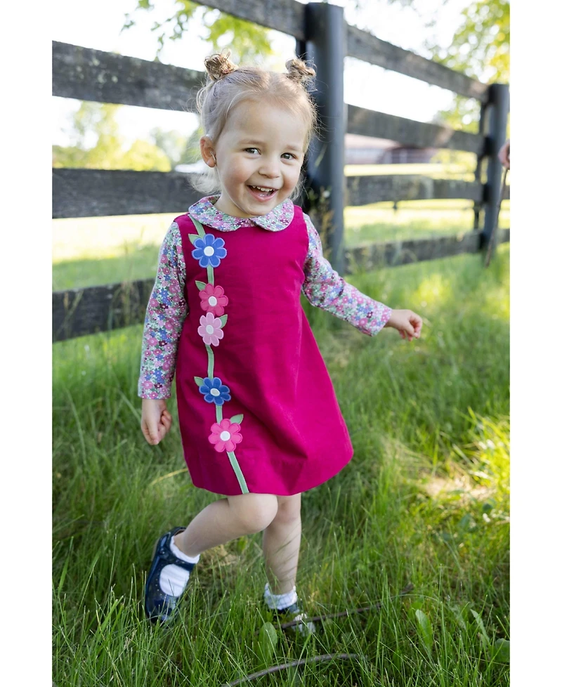 Florence Eiseman Big Girls 7-8 Floral Knit Long Sleeve Blouse