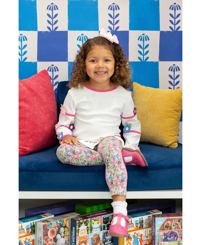 Florence Eiseman Big Girls (7-8) Knit Tunic Set with Flowers