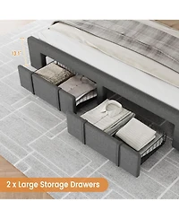 gaomon Full Size Bed Frame with 2 Storage Drawers