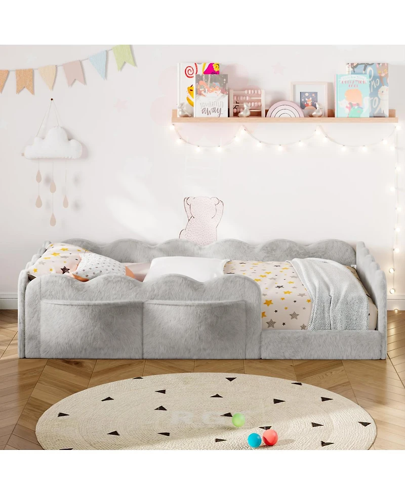 Streamdale Furniture Twin Size Upholstered Floor Bed