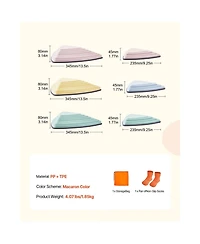 Slickblue Balance Stepping Stones Set of 6, Non-Slip Sensory, 220 lb. Capacity, Ages 3+