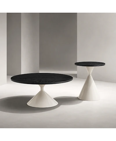 Streamdale Furniture 2-Piece Round Coffee Table Set with Steel Base
