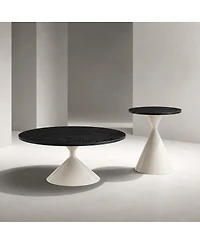 Streamdale Furniture 2-Piece Round Coffee Table Set with Steel Base
